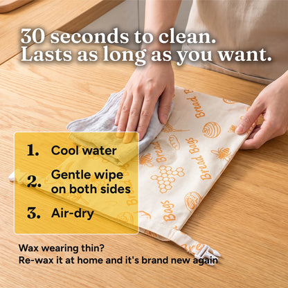 Cotton & Linen Beeswax Bread Bag